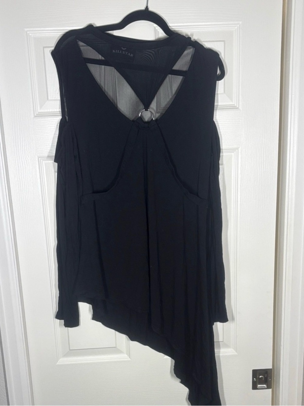 Killstar Black turbulent transit d ring strap goth punk top XXL